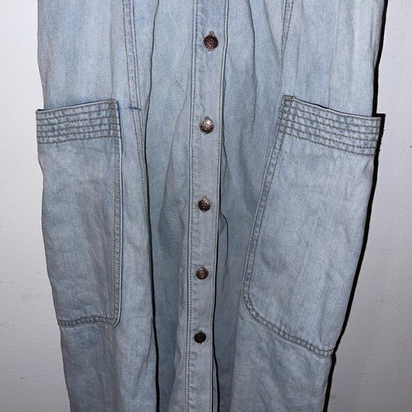 Happy X Nature By Kate Hudson Glide Dress In Cloud Wash Chambray Denim. Size 0. - Picture 5 of 6